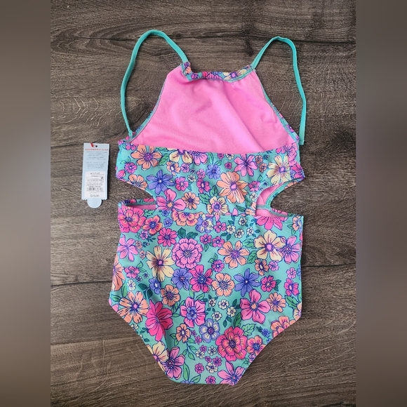 Girls floral swimsuit size 8 plus NWT - Picture 4 of 4